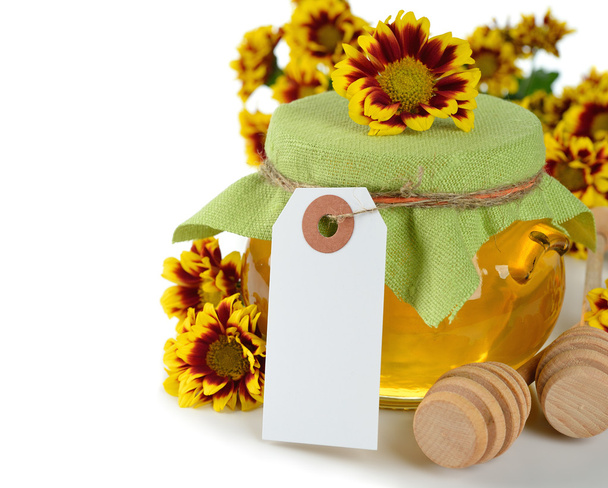 Honey and flowers - Фото, изображение