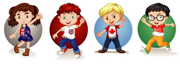 Kids from different countries - Vector, Image