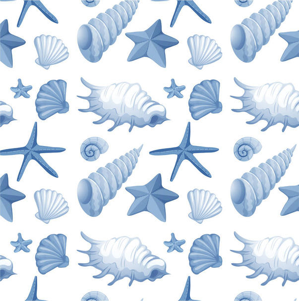 Diseño de fondo sin costuras con conchas marinas
 - Vector, imagen