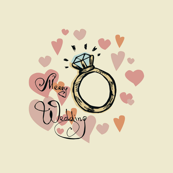 Un anello con un diamante. scarabocchio disegnato a mano
 - Vettoriali, immagini