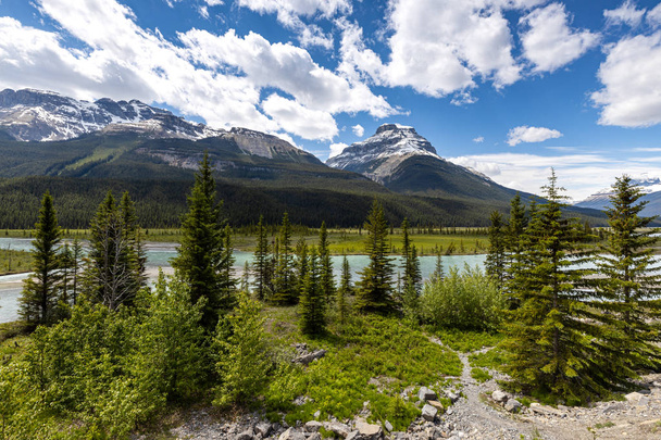 The Saskatchewan River in the Rocky Mountains of Canada - Photo, Image