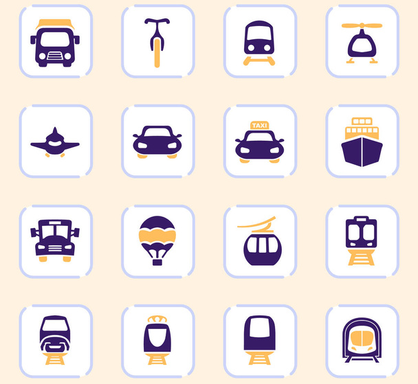 Набір піктограм громадського транспорту
 - Вектор, зображення