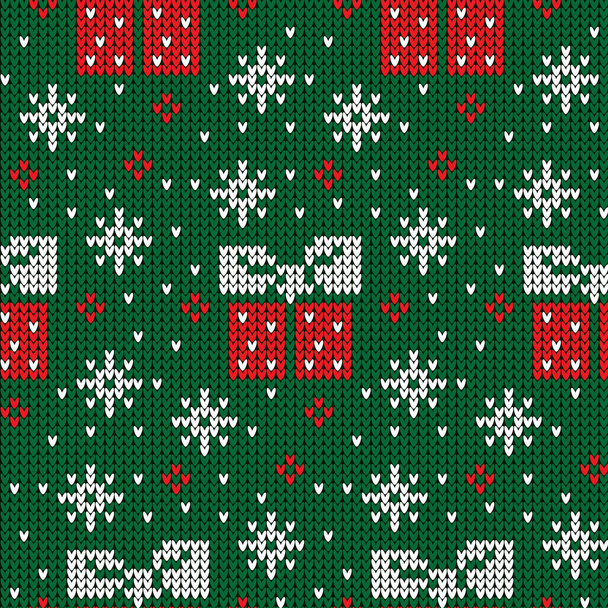 Gestricktes Muster für Weihnachten und Neujahr - Vektor, Bild