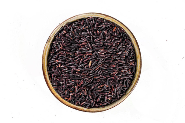 Small bowl of organic black rice - Photo, Image