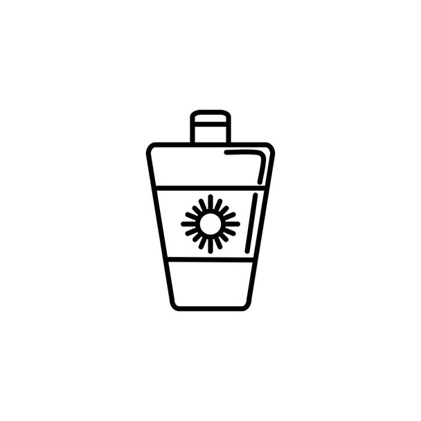 sunblock tube summer icon line - Vector, Image