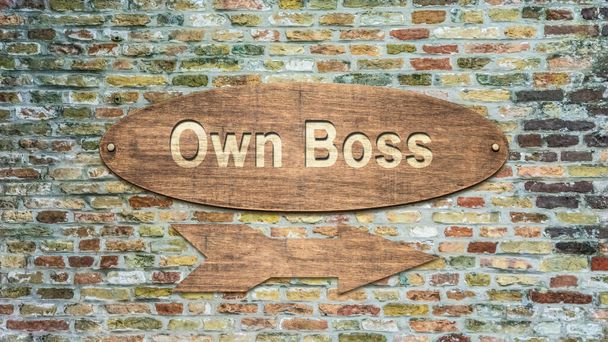Own Boss ulica znak - Zdjęcie, obraz