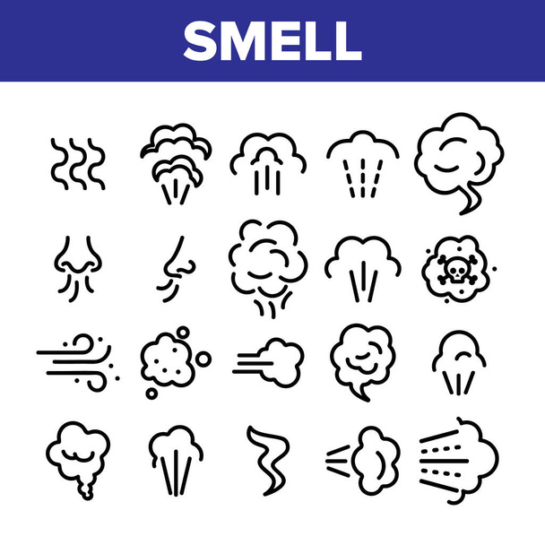 Smell Cloud Collection Elements Icons Set Vector - Vektor, obrázek