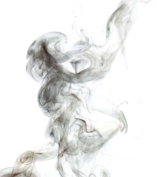 Abstract black smoke on white background - Valokuva, kuva