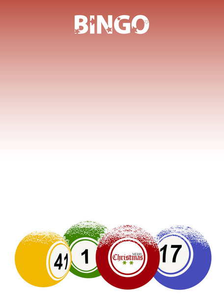 Affiche de bingo de Noël avec boules et neige
 - Vecteur, image