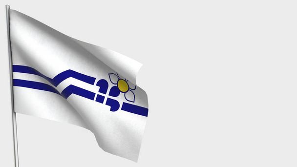 Γαλλο-Κολομβιανοί 3d κυματίζει σημαία εικονογράφηση στο κοντάρι σημαία. - Φωτογραφία, εικόνα