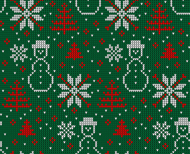 Πλεκτά Χριστούγεννα και New Yearnorwegian jumpter μοτίβο - Διάνυσμα, εικόνα