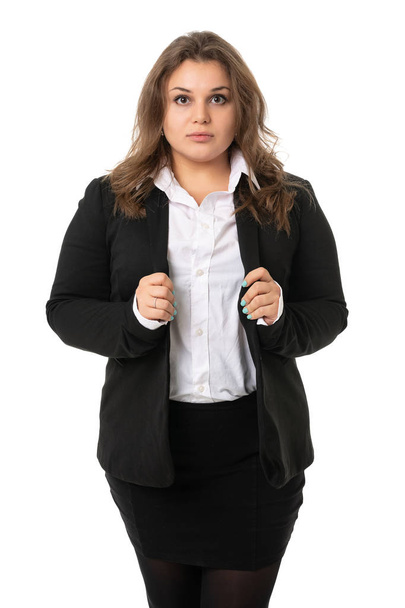 Beautiful young businesswoman portrait isolated on white - Photo, Image