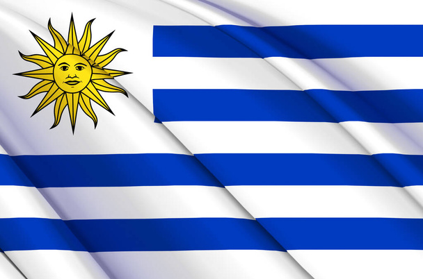 Uruguay 3D agitant l'illustration du drapeau
. - Photo, image