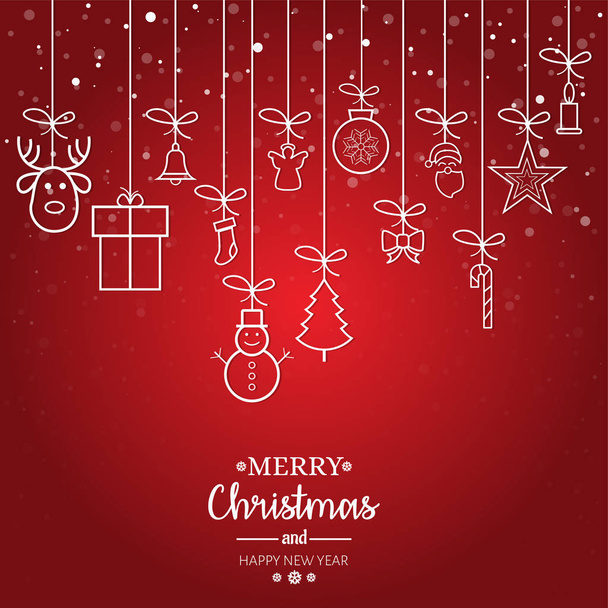 Merry Christmas background vector design - Wektor, obraz
