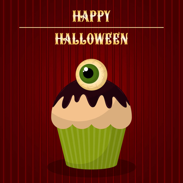 Halloween spooky cupcake - Vektor, Bild