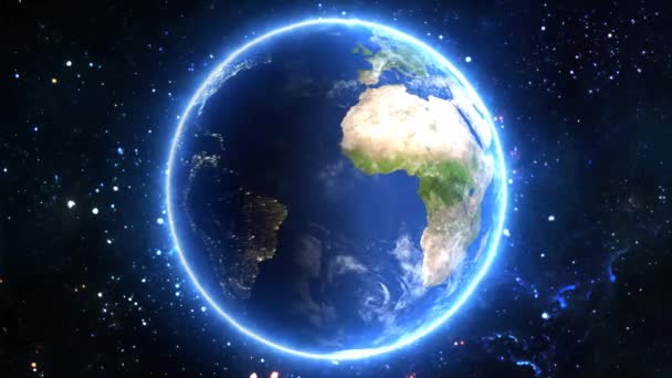 時空間と星から見た惑星地球の美しい眺め – 4kシームレスなループ運動背景アニメーション - 映像、動画