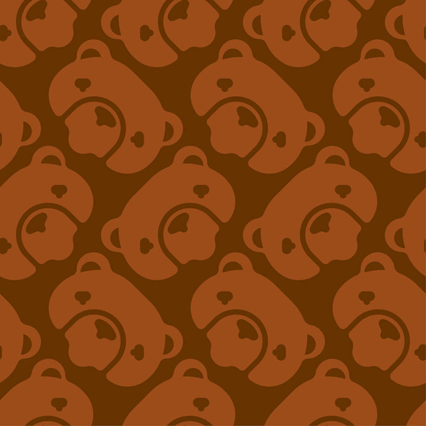 Bear face sign icon background. Beast head pattern seamless. vec - Vector, afbeelding