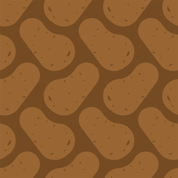 Potatoes pattern seamless. Vegetable background. Food vector tex - Wektor, obraz