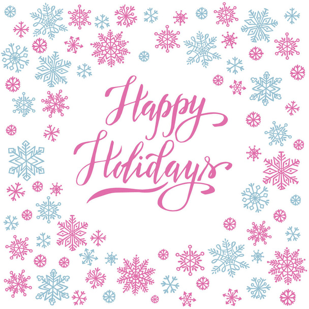 Happy Holidays, christmas background with snowflake - Vector, Imagen