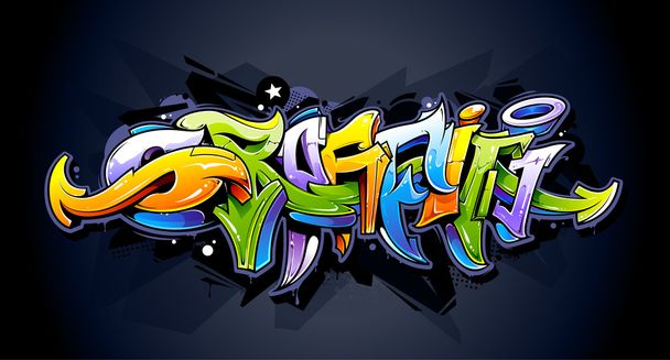 Bright graffiti lettering - Vector, Image