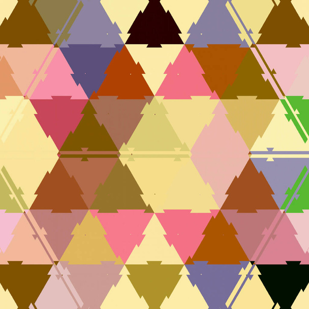 Texture mosaic background with triangle elements, rainbow colors for textile print - Photo, Image