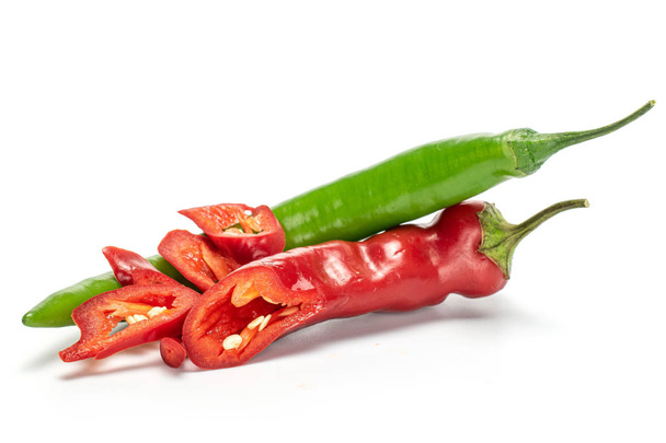 Fresh hot pepper isolated on white - Fotoğraf, Görsel