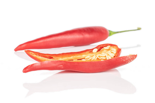 Red hot cayenne chili isolated on white - Photo, image