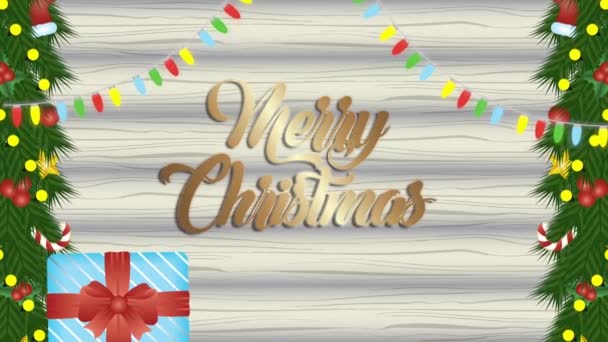 onnellista hyvää joulua animaatio lahjoja puinen tausta
 - Materiaali, video