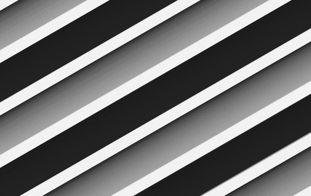 renderização 3d. diagonal Branco longo painel paralelo padrão no fundo da parede preta
. - Foto, Imagem