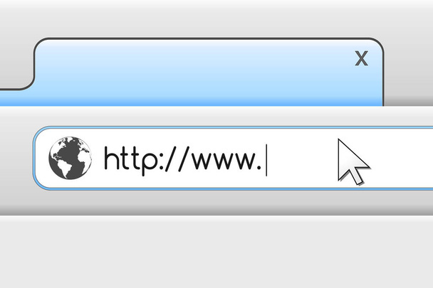 Design del browser Web con indirizzo e barra di navigazione. Illustrazione vettoriale
. - Vettoriali, immagini