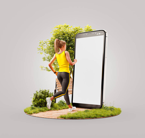 Unusual 3d illustration smart phone application - Photo, image