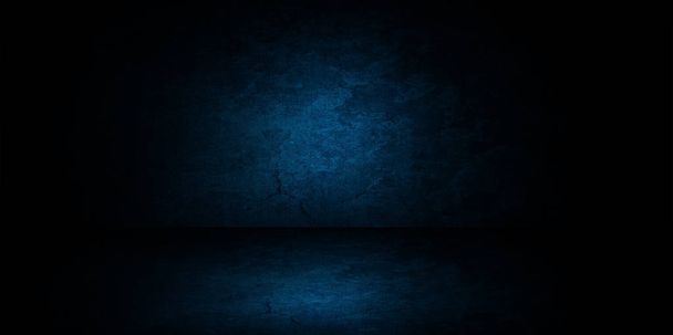 Абстрактное изображение темно-синей комнаты на фоне для оформления интерьера
. - Фото, изображение