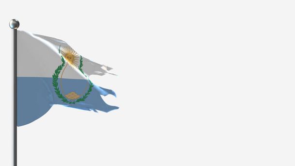 Mendoza 3D tattered waving flag illustration on Flagpole. - Photo, Image