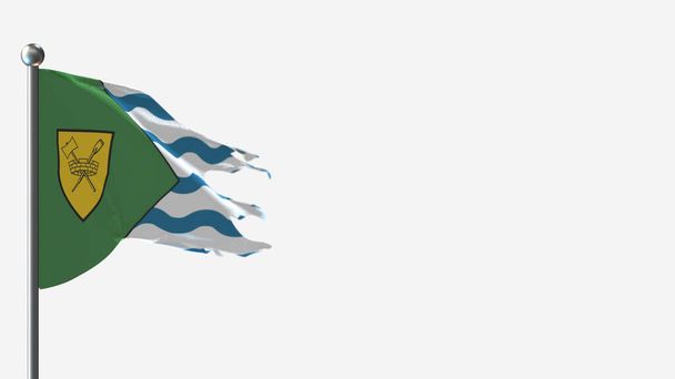Vancouver 3D esfarrapado acenando ilustração bandeira em Flagpole
. - Foto, Imagem