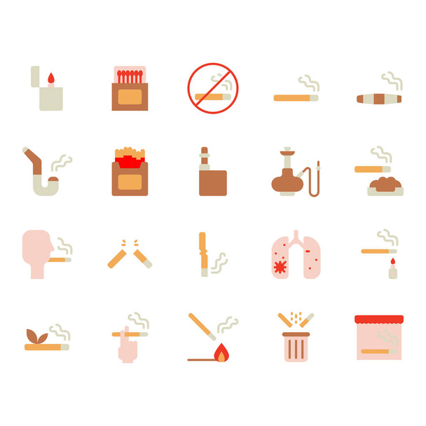 Set di icone del fumo e del tabacco
 - Vettoriali, immagini