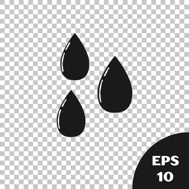 Black Water drop Symbol isoliert auf transparentem Hintergrund. Vektorillustration - Vektor, Bild