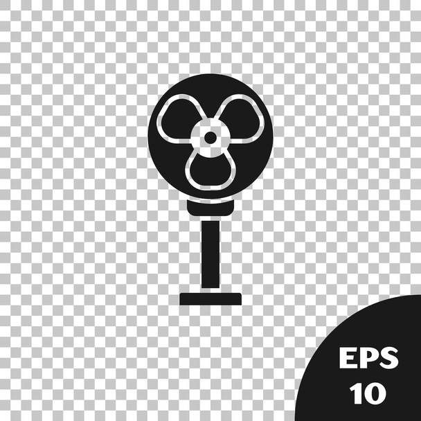 Black Electric fan icon isolated on transparent background. Vector Illustration - Vector, Image