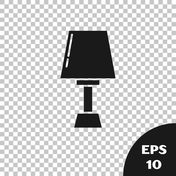 Black Table lamp icon isolated on transparent background. Vector Illustration - Vector, Image