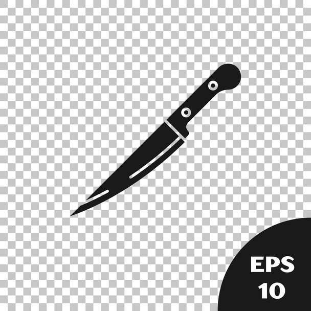Icono de cuchillo negro aislado sobre fondo transparente. Símbolo de cubertería. Ilustración vectorial
 - Vector, imagen