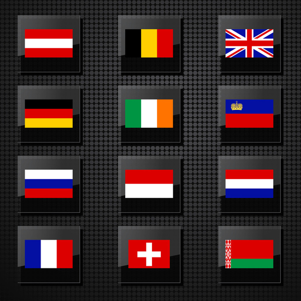 Europe flags. Vector - Vetor, Imagem