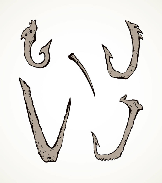 Ganchos óseos. Dibujo vectorial
 - Vector, Imagen