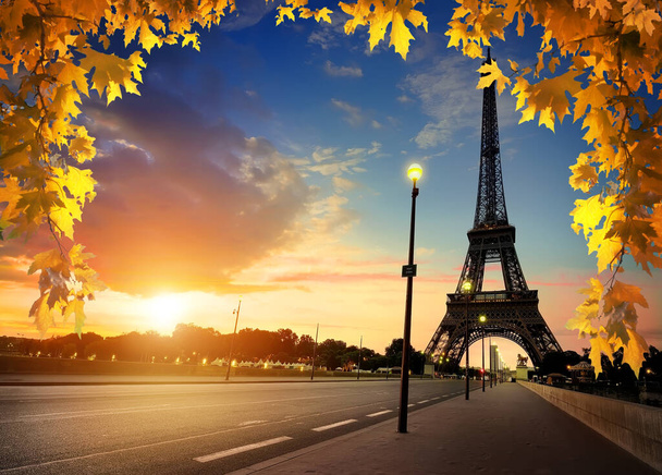 Autumn Paris at sunset - Photo, Image