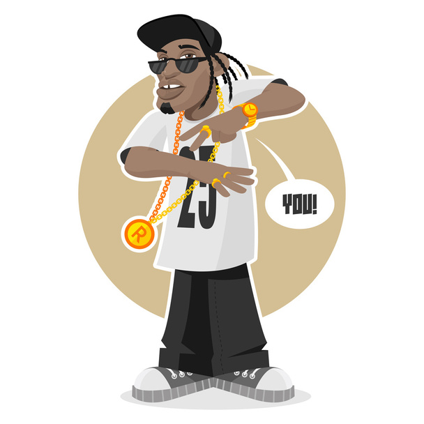 černoch - rapper - Vektor, obrázek