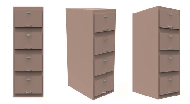 Office filing cabinets. 3d illustration - Fotoğraf, Görsel