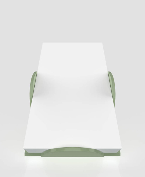 Flyerhalter-Box-Vorlage zur Personalisierung. 3D-Illustration   - Foto, Bild