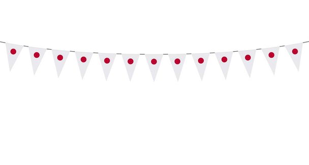 Garland with Japanese pennants on a white background - Vector, Image
