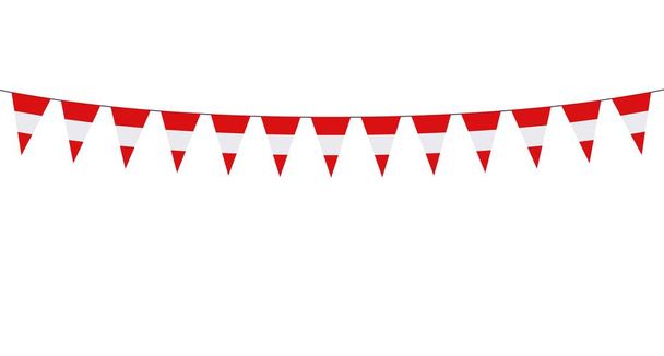Garland with Austrian pennants on a white background - Vector, Image