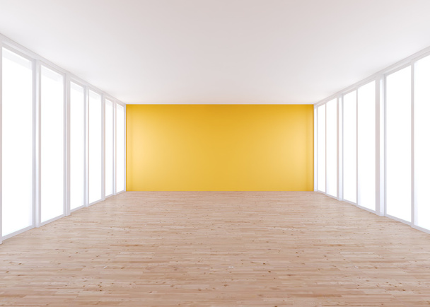 habitación vacía, pared naranja
 - Foto, imagen