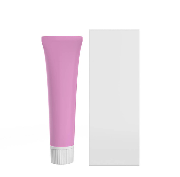 Conjunto de tubo cosmético.Cosmético, Crema, Pasta de dientes, Pegamento Tubos de plástico blanco para embalaje realista. Ilustración 3d
 - Foto, Imagen