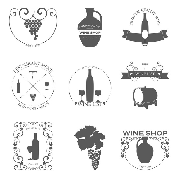 Collection of Premium Quality Wine Labels - Wektor, obraz